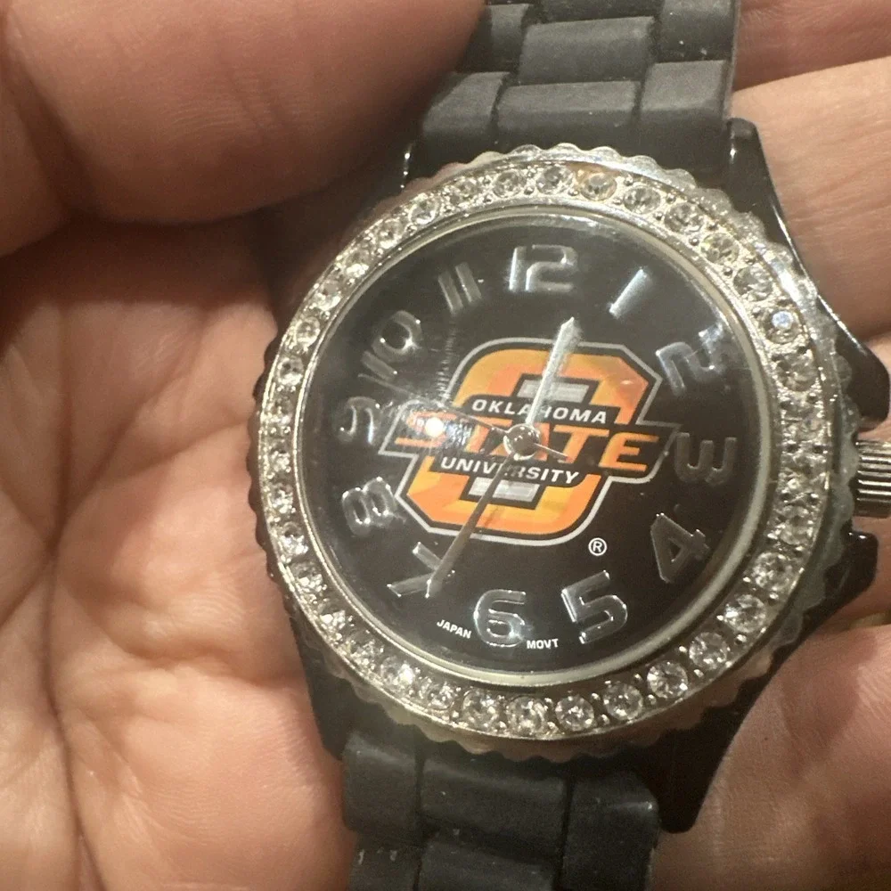 Works OKLAHOMA State University Crystal Womens Watch Black‎ Strap  New Batt 40mm